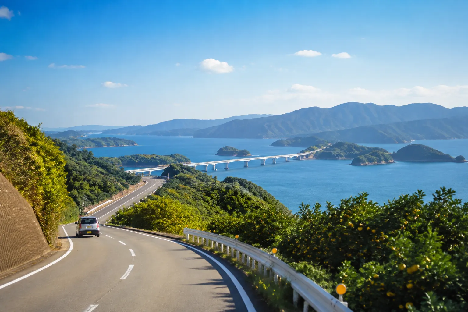 瀬戸内海の島々を巡るとびしま海道のドライブコース